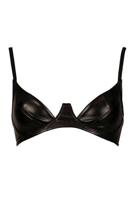 S Soutien Gorge En Faux Cuir Noir Patrice Catanzaro Site Officiel