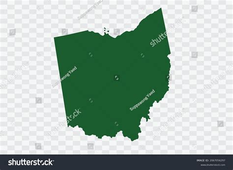 Ohio Map Green Color On Png Stock Vector (Royalty Free) 2067056297