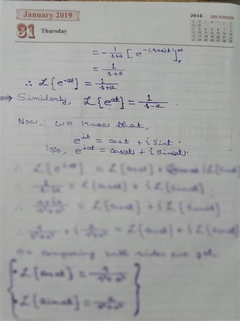 Solution Laplace Transform Important Formulae With Derivation Studypool