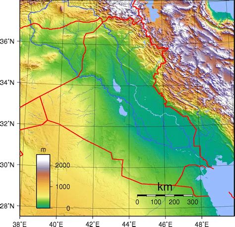 Iraq Topography MapSof Net