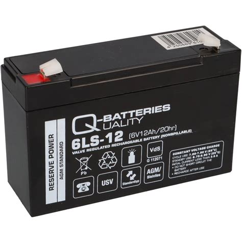 Q Batteries 6LS 12 6V 12Ah Blei Vlies Akku AGM Online Kaufen