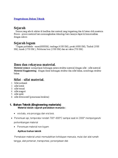 Pengetahuan Bahan Teknik Pdf