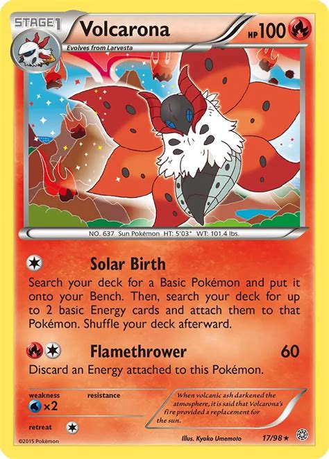 Pokémon XY Ancient Origins Card 017 Volcarona Standard Holo Arcade