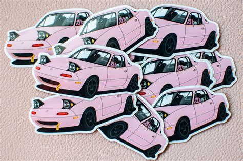 Kawaii Pink Miata Vinyl Sticker Cute JDM Car Decor Slap - Etsy