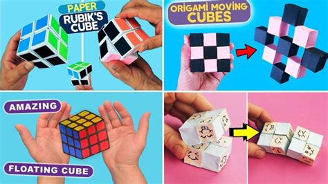 4 Cool Paper Moving Cubes Paper 2x2 Rubik S Cube Diy Origami Magic Infinity Cube Easy Paper