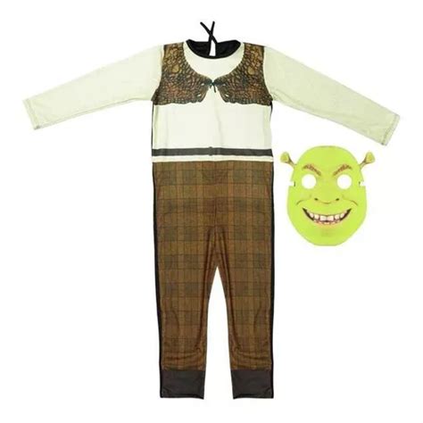 Fantasia Shrek Infantil Longa Com Máscara Frete Grátis