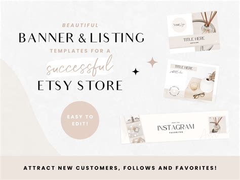 Etsy Shop Banner Templates - Aesthetic Neutral - Canva