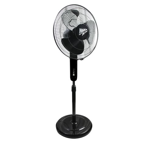 Maxxair Adjustable Height 16 In Oscillating Pedestal Fan With Safety