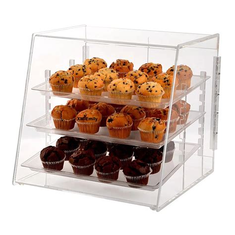 Acrylic Bakery Pastry Display Case 2 Tier Cakes Donut Cupcakes Cabinet ...