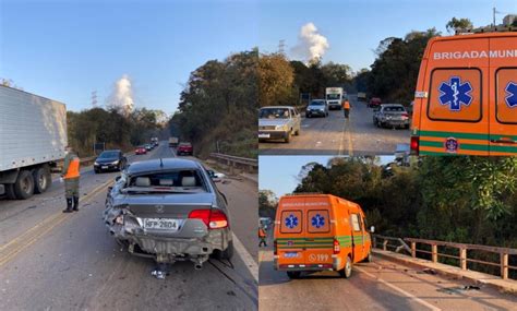 Acidente Entre Carro E Caminh O Deixa Feridos Na Br Em Itabirito