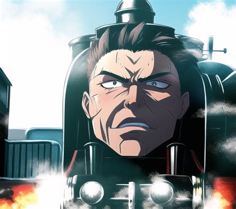 Steam Locomotive With A Human Head By Ch1996art On Deviantart