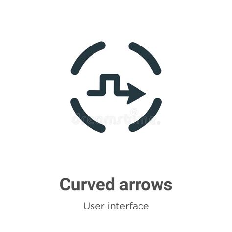 Curved Arrows Outline Vector Icon Thin Line Black Curved Arrows Icon