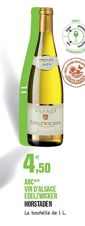 Promo Aoc Vin D Alsace Edelzwicker Horstaden Chez E Leclerc Icatalogue Fr