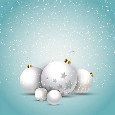 Fondo Decorativo De Navidad Con Bolas Blancas Vector Gratis