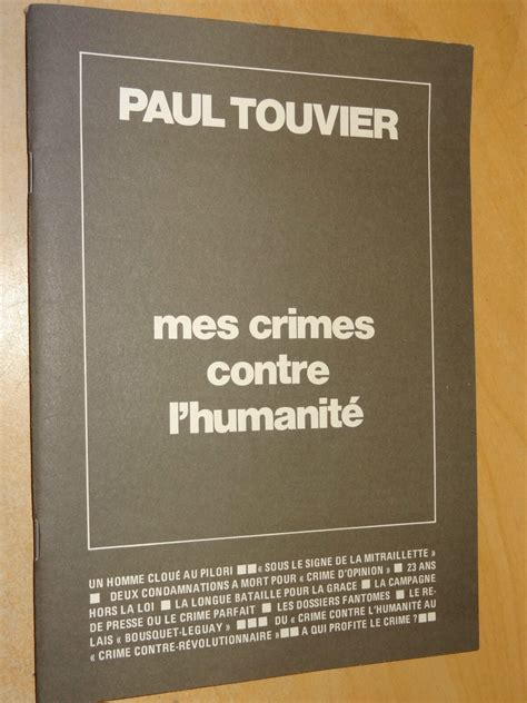 Paul Touvier Mes Crimes Contre Lhumanite 1979 Ebay