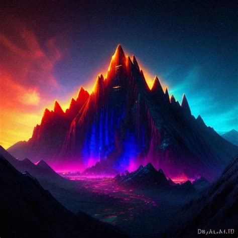 Ai Art Generator A Backlit Mountain Made Of Colored Glass