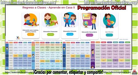 Programación Oficial De Aprende En Casa Ii De Educación Preescolar