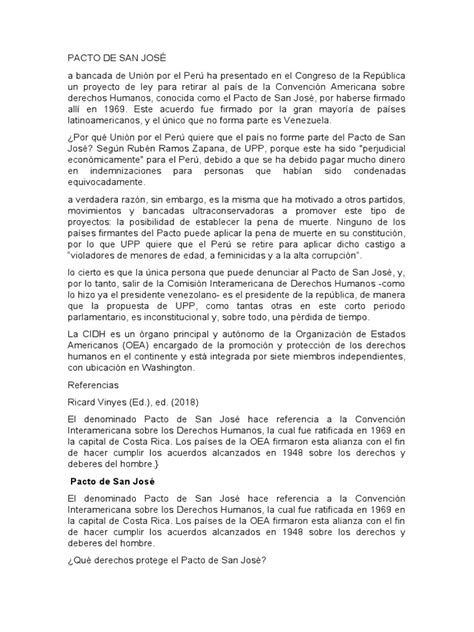 Pacto De San José Pdf Gobierno Justicia