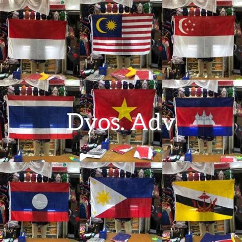 Bendera Negara ASEAN Ukuran 60x90 Cm Lazada Indonesia