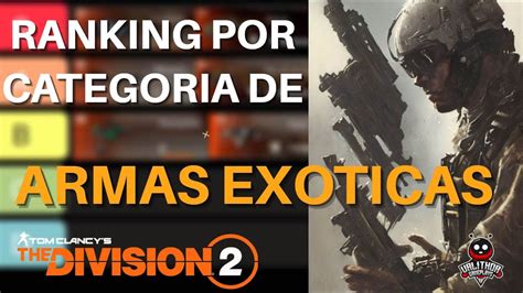 The Division Ranking Por Categoria Armas Exoticas Weapon Tiers