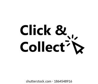 Click Collect Label Icon Clipart Image Stock Vector Royalty Free