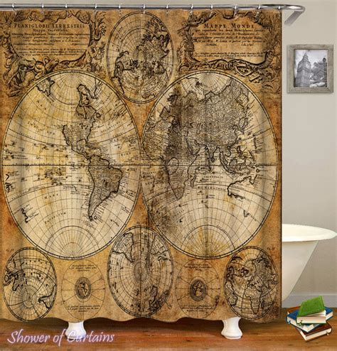 World map shower curtain Collection | Shower of Curtains