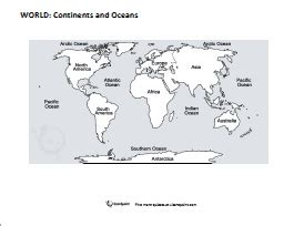 Labeled Map Of The World Continents