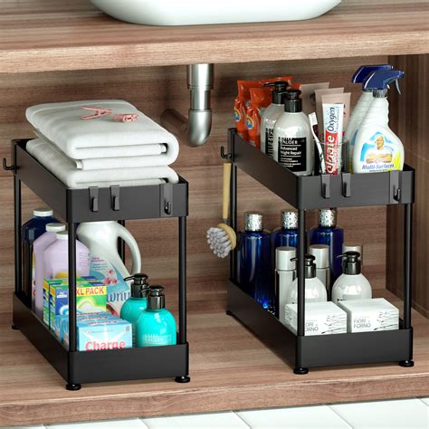 Ronlap Pack Under Sink Organizers And Storage Tier Bathroom Organizer