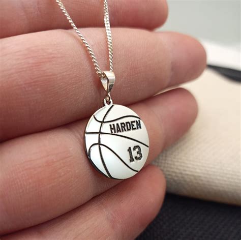 Basketball Necklace Personalized Custom Basketball Necklace Etsy