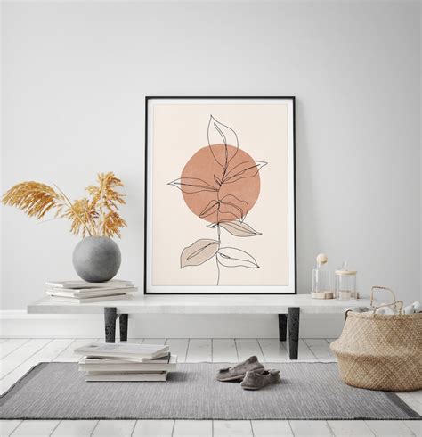 Abstract Botanical Print Neutral Botanical Wall Art Minimal Etsy Sweden