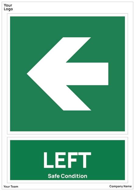 Premium Vector Direction Arrow Left Safe Condition Signs Safety