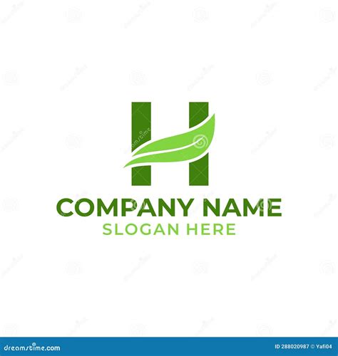 Letter H Logo With Leaf Vector H Leaf Logo Template Leaf Logo