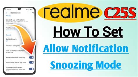 Realme C S How To Set Allow Notification Snoozing Mode Youtube