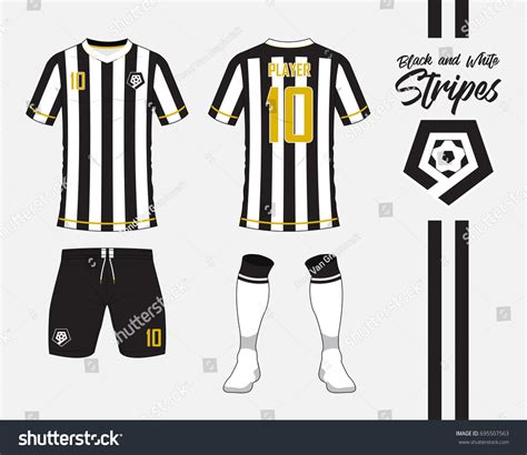 Soccer Jersey Football Kit Collection Black Stock Vector Royalty Free