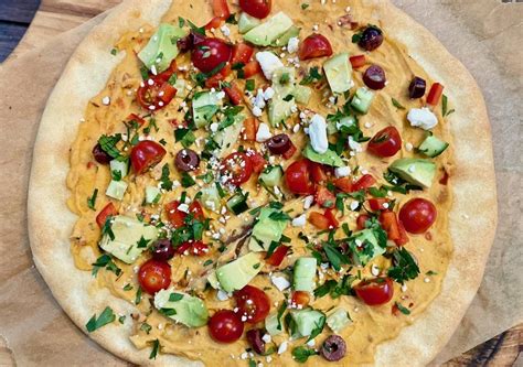 Mediterranean Hummus Pizza Easy Plant Forward Recipe To Taste