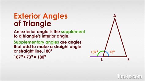 Interior And Exterior Angles Of Triangles Video Examples