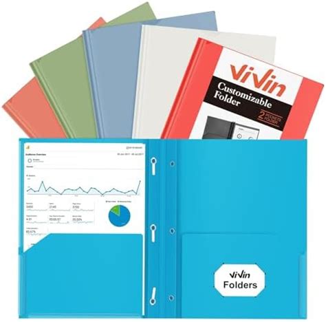 Amazon Vivin Plastic Folders With Clear Front Pocket Heavy Duty