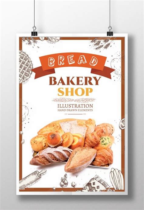 Gambar Desain Poster Makanan Roti Kreatif Psd Unduhan Gratis