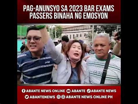 PAG ANUNSYO SA 2023 BAR EXAMS PASSERS BINAHA NG EMOSYON YouTube