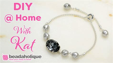 How To Make An Adjustable Bracelet With Swarovski Crystals And Pearls