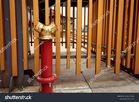 Siamese Connection Splitter Fire Protection System Stock Photo