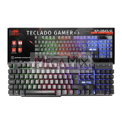 Teclado Gamer Led KP 2043 A Knup Mega Mix