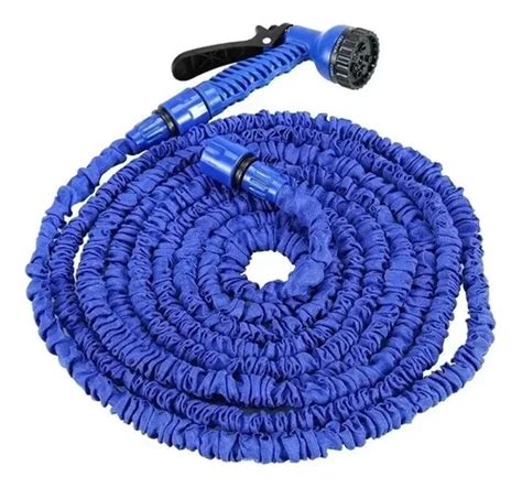 Manguera Expandible Retr Ctil M Con Aspersor Para Jardin Color Azul