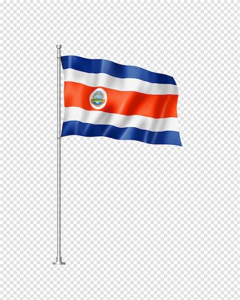 Bandeira Da Costa Rica Isolada No Branco PSD Premium