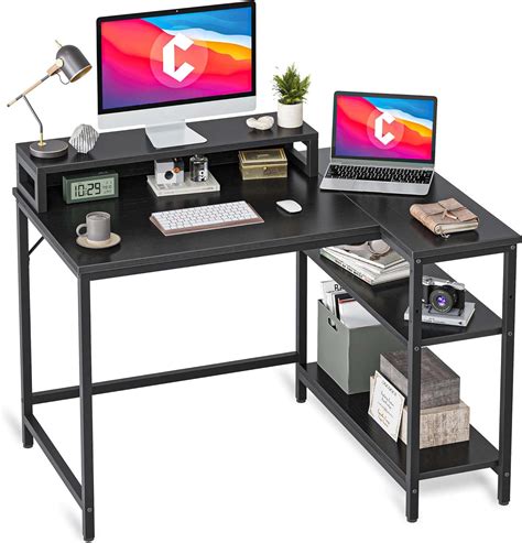 Buy Cubicubi Small L Shaped Computer Desk With Monitor Stand