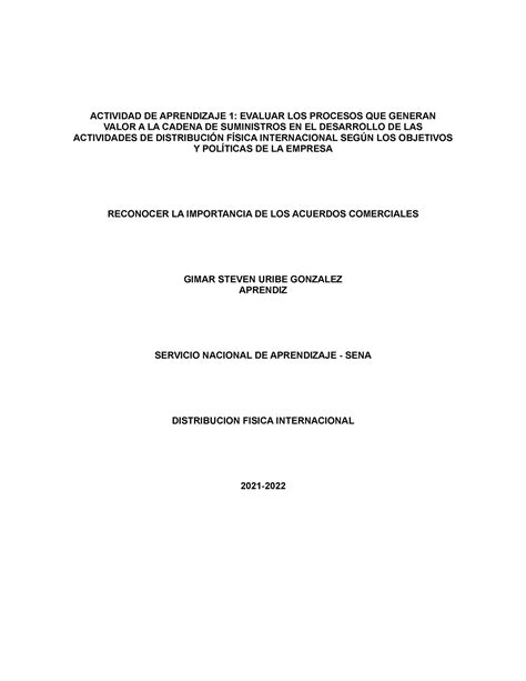 E16 2 Reconocer LA Importancia DE LOS Acuerdos Comerciales ACTIVIDAD