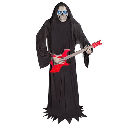 Haunted Living 6 Ft Animatronic Bluetooth Reaper With Guitar In The