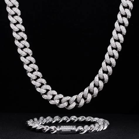 Krkc Custom Hip Hop Jewelry Vvs1 Moissanite Iced Out Cuban Link Chain