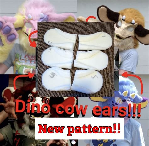 Dino Cow Fursuit Foam Ears Dinomask Read Description New Etsy Canada