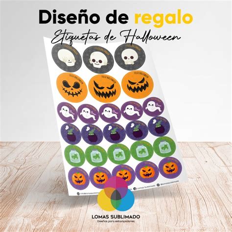 Dise O De Regalo Por Lomas Sublimado Etiquetas De Halloween